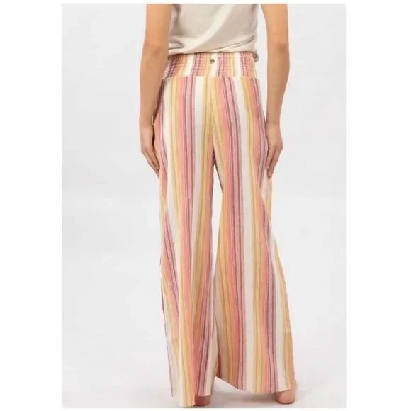Nwt Rip Curl High Waist Wide Leg Striped Pants Size Large - Picture 3 of 16